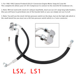 1982-1992 Camaro/Firebird LSX LS1 Conversion Engine Motor Swap A/C Line Kit Generic