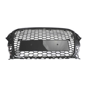 RS3 Style Front Hood Henycomb Bumper Grille Grill Fit Audi A3 S3 2013-2016 Black
