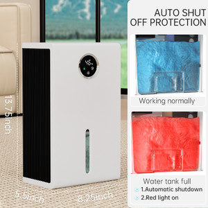 Portable Smart Dehumidifier, with 7 Color LED Lights &Touch Screen, Ultra-Quiet Energy-Saving for Home Bedrooms Office Large Spaces