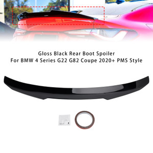 2020-ON BMW 4 Series G82 M4 Coupe Model Rear Boot Spoiler Gloss Black PMS Style Generic