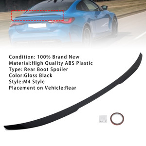 2020-ON BMW 4 Series G22 Coupe Model Rear Boot Spoiler Gloss Black M4 Style Generic