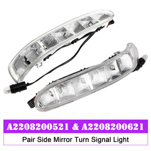 2002-2006 Mercedes-Benz W220 W215 CL55 CL500 CL600 Pair Side Mirror Turn Signal Light A2208200521 A2208200621 Generic