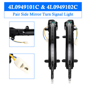 2007-2015 Audi Q7 MK1 Pair Side Mirror Turn Signal Light 4L0949101C 4L0949102C Generic
