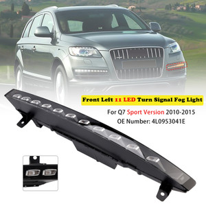 2010-2015 Audi Q7 Sport Version Front Left Bumper 11 LED Turn Signal Fog Light 4L0953041E White+Amber Generic