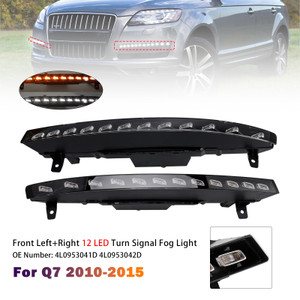 2010-2015 Audi Q7 Front Bumper 12 LED Turn Signal Fog Light 4L0953041D 4L0953042D Generic