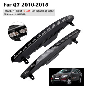 2010-2015 Audi Q7 Front Bumper 12 LED Turn Signal Fog Light 4L0953041D 4L0953042D Generic