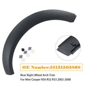 2002-2008 Mini Cooper R50 R52 R53 Rear Right Wheel Arch Trim 51131505868 Generic