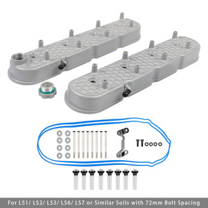 Aluminum Tall Valve Covers w/Coil Mounts For LS1/ LS2/ LS3/ LS6/ LS7 or Similar Soils with 72mm Bolt Spacing