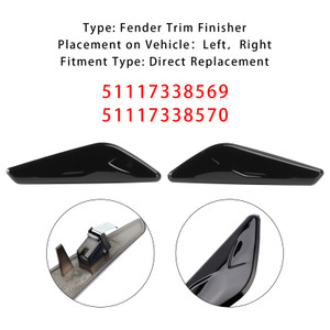 BMW X3 X4 F25 F26 Left+Right Front Fender Black Trim 51117338569 51117338570 Generic
