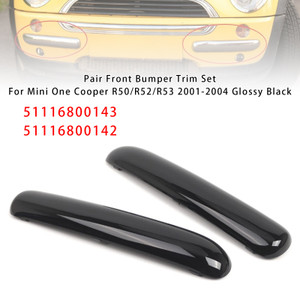 2001-2004 Mini Copper One Cabrio R50 Pair Front Bumper Trim 51116800143 51116800142 Glossy Black Generic
