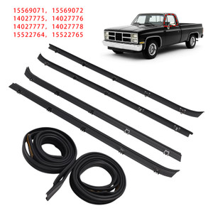 1981-1986 GMC C1500 C2500 C3500 K1500 K2500 K3500 4PCS Car Window Weatherstrip Molding Trim Belt+2 Window Seals Generic
