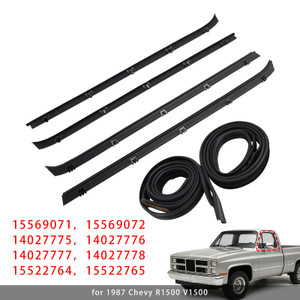 1989-1991 Chevy Suburban V1500 V2500 R1500 R2500 4PCS Car Window Weatherstrip Molding Trim Belt+2 Window Seals Generic