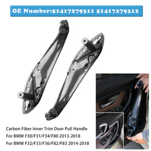 2013-2015 BMW ActiveHybrid 3 Base 2x Carbon Fiber Inner Trim Door Pull Handle Generic