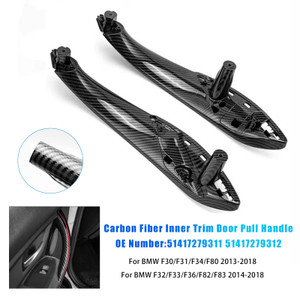 2015-2018 BMW M3 M4 2x Carbon Fiber Inner Trim Door Pull Handle Generic