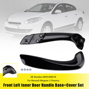 2009-2015 Renault Fluence Front Left Inner Door Handle Base+Cover Set Black Generic