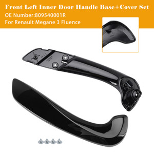 2009-2015 Renault Fluence Front Left Inner Door Handle Base+Cover Set Black Generic
