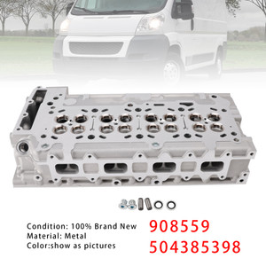 2009-2011 Cylinder Head 908559 For Peugeot Boxer Iveco Daily IV Citroen Jumper 3.0 D 504385398 Generic