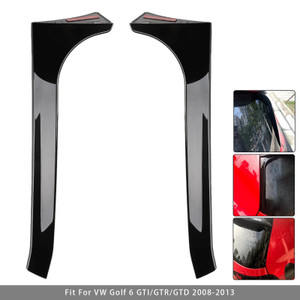 2008-2013 VW Golf 6 GTI/GTR/GTD Pair Rear Window Side Wing Spoiler Gloss Black Generic