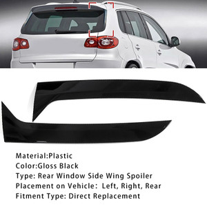 2007-2016 VW Tiguan MK1 Pair Rear Window Side Wing Spoiler Gloss Black Generic