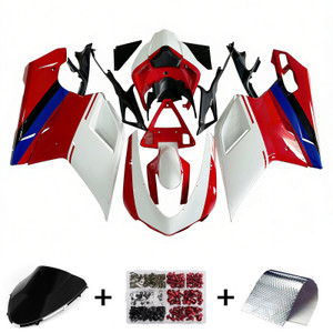 2007-2011 Ducati 1098 1198 848 Amotopart Fairings White & Red Xerox Racing Customs Fairing