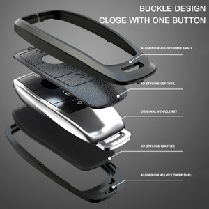 Benz GLC GLK CLS GLA CLA AMG Alloy Aluminum TPU Car Key White Case Cover Generic
