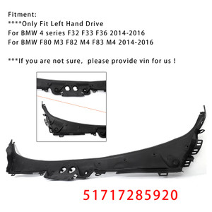 2014-2016 BMW F80 M3 F82 M4 F83 M4 Windshield Cowl Cover Panel 51717285920 Generic