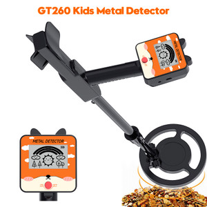 GT260 Kids Child Trasure Seeker Beginners Metal Detector Waterproof Coil Black