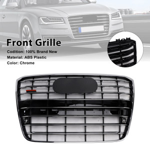 2010-2014 Audi A8 S8 Front Bumper Mesh Grille Chrome Generic