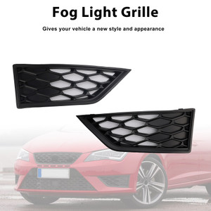 2012-2017 Seat Leon Cupra 5F Front Honeycomb Fog Light Grille Cover Black Generic