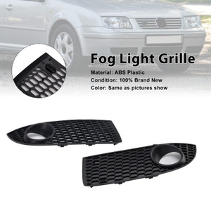 2005-2007 Volkswagen Bora Front Honeycomb Fog Light Grille Cover Black Generic