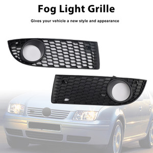 2005-2007 Volkswagen Bora Front Honeycomb Fog Light Grille Cover Black Generic