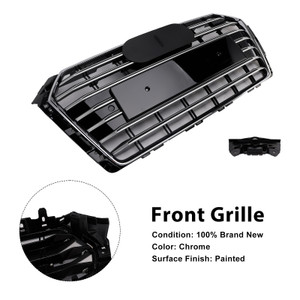 2017-2018 Audi A4 B9 S4 Pre-Facelift Front Bumper Mesh Hex Grille Chrome Generic
