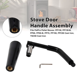 Threaded Door Handle Assembly for PelPro Stoves PP60 PP70 PP130 PP150 PPC90 TSC90, Quadra-Fire Stoves Outfitter-I/II, Pleasant Hearth Stoves PH35PS PH50CABPS PH50PS # SRV7093-024D
