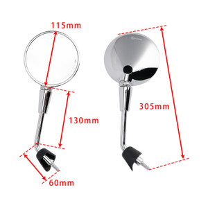 2014-2022 Vespa Sprint i.e. 3V Rearview Mirrors Left and Right M8 Shorty Chrome Generic