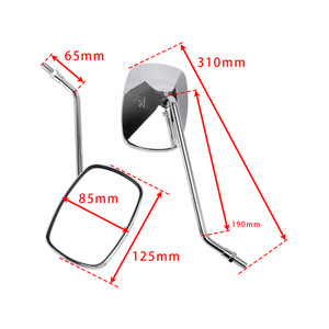 2004-2008 Piaggio Beverly RST 125 250 Rearview Mirrors Left and Right M10 Chrome Generic