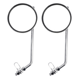 Classic Clamp On Universal Chrome Mirrors Cafe Racer Chopper Motorcycle Clamp-on Mirror