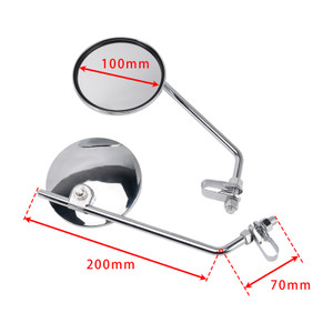 Classic Clamp On Universal Chrome Mirrors Cafe Racer Chopper Motorcycle Clamp-on Mirror