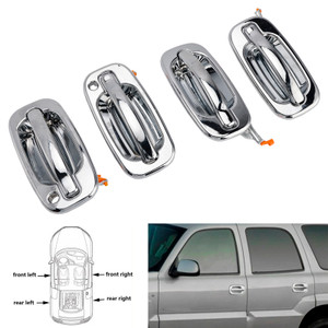2001-2007 GMC Sierra 1500 2500 3500 4PCs Front Exterior Door Handle Set Chrome 15745149 Generic