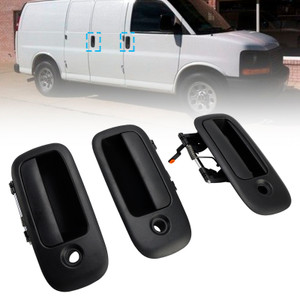 1996-2009 Chevrolet Express 1500 2500 3500 3PCs Front Exterior Door Handle Set 15167641 Generic