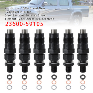 Toyota 3L Hilux Hiace 2.8L Engine 6Pcs Fuel Injector 23600-59105 Generic