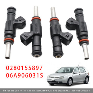 1997-2001 Volkswagen Golf IV Jetta 4Pcs Fuel Injector 0280155897 06A906031S Generic