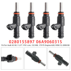 1996-2000 Audi A3 8L1 1.8 T 4Pcs Fuel Injector 0280155897 06A906031S Generic