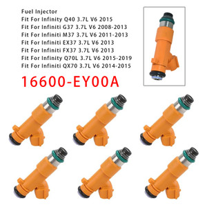 2008-2015 Infiniti Q60 Q40 G37 M37 3.7L V6 6Pcs Fuel Injector 16600-EY00A Generic