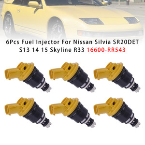 Nissan Models:S13 S14 S15 SR20DE/T 6Pcs Fuel Injector 16600-RR543 Generic