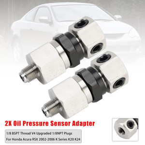 2002-2006 Honda Acura RSX K Series K20 K24 2x Oil Pressure Sensor Adapter Generic