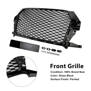 2016-2018 Audi Q3 8U Facelift RSQ3 Style Front Honeycomb Grille Gloss Black Generic