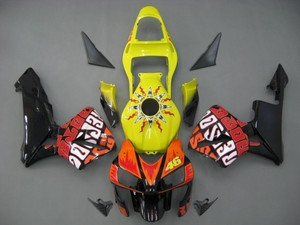2003-2004 Honda CBR600RR Amotopart Fairings Yellow Black Valentino Rossi Repsol Moto Racing Customs Fairing