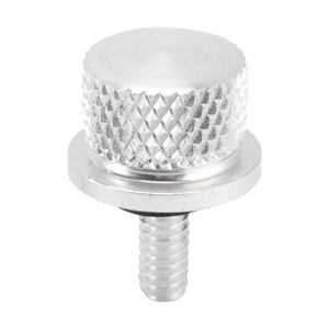 1996-2023 Touring Softail Dyna Sportster Model 1/4-20 Knurled Seat Bolt Screw with Plate Silver Generic