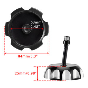 1996-2017 Yamaha YZ400F YZ250/ 125 Aluminum Gas Fuel Tank Cap with Vent Hose 51049-S004 Black Generic