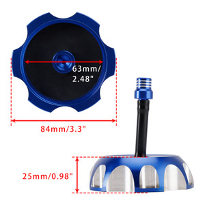 2003-2007 Kawasaki KLX400R KFX400 Aluminum Gas Fuel Tank Cap with Vent Hose 51049-S004 Blue Generic